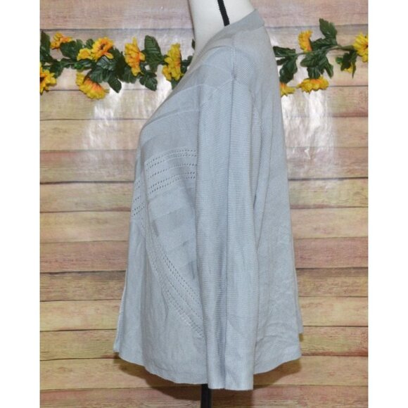 Worthington Gray Open Front Cardigan Sweater Plus Size 1X Layering Casual Office - Picture 6 of 10
